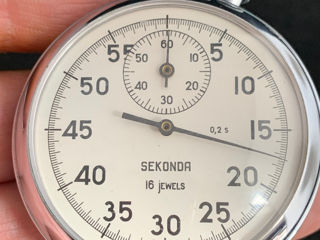 Secundamer Cronometru Sovietic  Vintage Sekonda 16 Jewels USSR Ceas Stop Watch 5.4cm