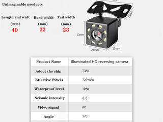 Миниатюрные камеры заднего вида с подсветкой. 4-8-12 светодиодов подсветки. foto 5
