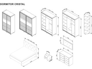 Pat Ambianta Cristal 1.6m Sonoma închis, livrăm gratis! foto 2