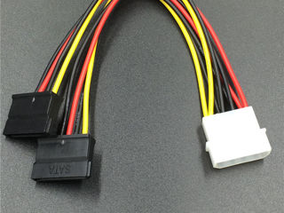 PSU Power Adapter 4pin IDE Molex Male to 2 SATA (Dual SATA) 15 Pin Female foto 6