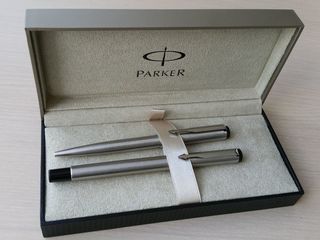 Ручки набор Parker металлические, шариковая и роллеровая foto 1