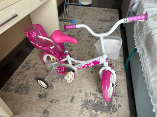 Bicicleta copii Dino Bikes 12' Little Heart alb si roz foto 9