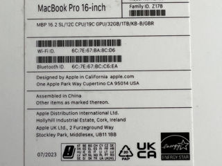 Apple MacBook Pro 16 model: A2780  /М2 Pro/32GB/1000GB/ цвет Silver 2023 год новый запечатанный