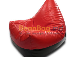 BeanBag Piramida XL din Ecopiele culoare Rosie foto 2