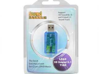 Виртуальная звуковая карта 5,1 3D энтернал USB аудио контроллер USB 2,0 до 3,5 мм разъем для наушник foto 2