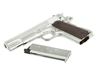 1911 pistol replica with Gas Blowback (GBB) - Silver [Golden Eagle] foto 2