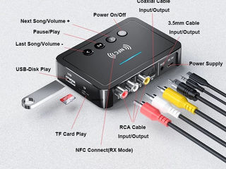 NFC Bluetooth 5.0 FM M6 с пультом управления Transmitter and Receiver bluetooth foto 5