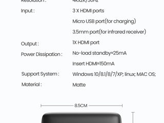 Ugreen HDMI Switcher 3 in 1 out  - 25 euro foto 6