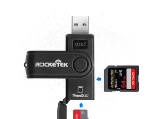 Rocketek USB 3.0 Card Reader USB, Картридер Micro SD, USB 3.0 Hub, USB концентратор foto 1