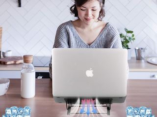 Laptop Stand Desk, pana la 16 inch Foldable Desktop Laptop Holder, Adjustable Keyboard Suport Laptop foto 5