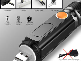 Светодиодный фонарик с зарядкой через USB foto 2