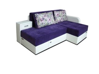 Canapea de colt IM Narcis 2 White/Purple. Posibil în credit!! foto 1