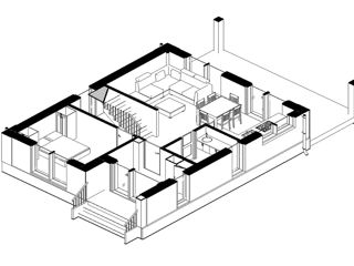 Casă de locuit individuală cu 2 niveluri / P+M / stil modern / proiect / construcții / renovare foto 5