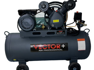 Компрессор vector+  2200w 100l (масляный с ременным приводом) / compresor de aer cu curea de transmi foto 1