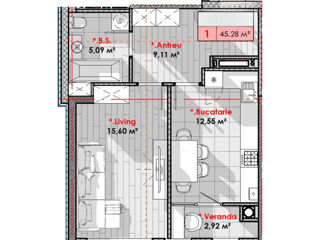 Apartament cu 1 cameră, 45 m², Telecentru, Chișinău