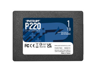 2.5" SSD 1.0TB Patriot P220, SATAIII,  Read: 550MB/s,  Write: 500MB/s