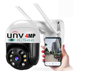 Camera WiFi 4MP Robot UNV microSD, microfon, dinamic, detectie om, autotrak