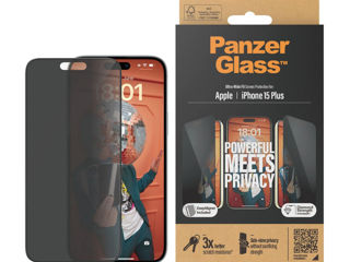 iPhone 15 Plus Sticla de Protectie защитное стекло PanzerGlass Privacy foto 2