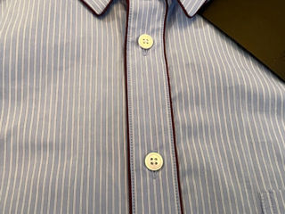The Kooples Men's Casual Dress Shirt Slim Blue Striped Cotton Size Xs, S, L foto 7
