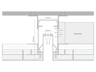 Ventilație liniară încorporată în gips-carton 500mm foto 3