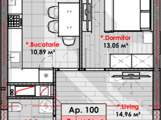 Apartament cu 1 cameră, 46 m², Râșcani, Chișinău