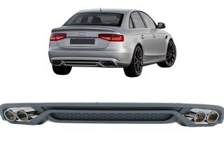 Difuzor Bara Spate si Ornamente Evacuare compatibil cu AUDI A4 B8 Facelift (2012-2015)