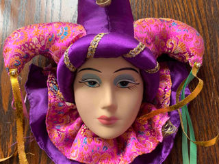 Фарфоровая маска кукла-клоун, 22х22см - 330л.