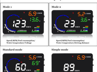 Proiector de viteză pentru mașină pe parbriz OBD2 Vitezometru HUD Head Up Display foto 2