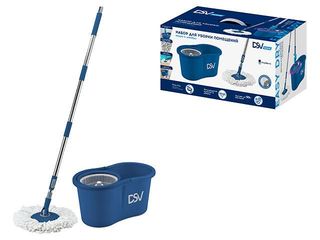 Set De Curateniie (Galeata Cu Strocator, Mop Din Microfibra, Rezerva Suplimentara)