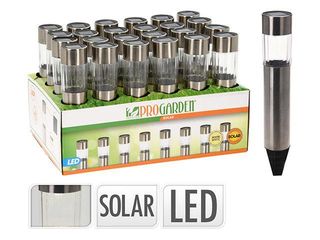 Felinar Pe Baterie Solara "Cilindru" H33Cm, D4.5Cm, Inox