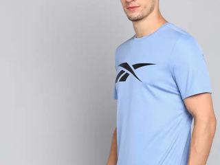 Reebok Printed Round Neck Polyester Blue foto 2