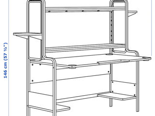 Set de mobilă pentru gaming IKEA (Negru) foto 4