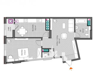 Apartament cu 1 cameră, 63 m², Centru, Ialoveni foto 3