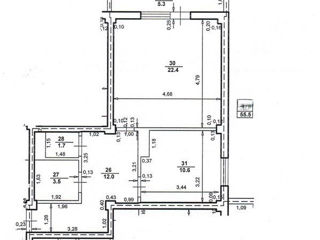 Apartament cu 2 camere, 56 m², Centru, Ialoveni