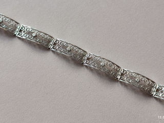 Винтажный Серебряный браслет ! Искусная работа Филигрань-- Скань ! кружевное серебро. длинна 20 см в foto 7
