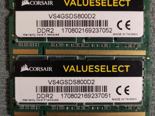 оперативка для ноутбука ddr2-800mhz 4gb corsair foto 1