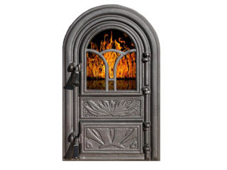 Дверца для камина/печи с термостойким стеклом на 800 С. Модель "Orizont G".