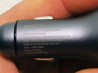 Proove 12-24v автомобильная. 130w max USB type C foto 2