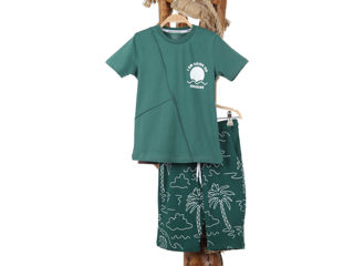 Set tricou si sorti, 6 - 7 ani, verde, POLLiTO