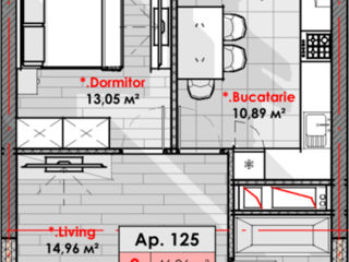 Apartament cu 1 cameră, 46 m², Râșcani, Chișinău foto 2