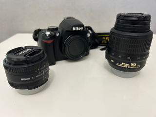 Nikon D60 set (cu obiectiv standard) plus obiectiv pentru portrete + tripod cadou foto 4