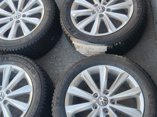 Jante NOI + Anvelope NOI  R19 5x130 Tuareg Porsche Audi Q7 265/50 R19 Michelin Alpin foto 5