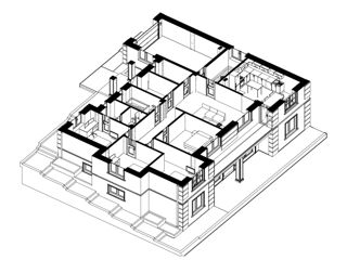 Casă de locuit individuală cu 2 niveluri / stil clasic / 340.62 / 3D / renovare / construcții foto 8