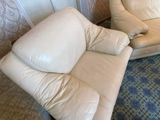 Canapea sofa divan fotoliu din piele naturala foto 3