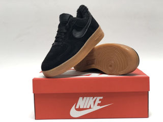 Nike Air Force 1 Low Suede Black Gum cu blana / с мехом foto 10