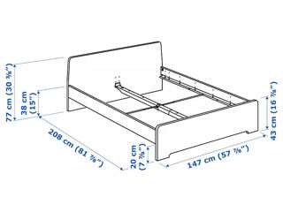 Pat Ikea spațios și practic 140x200 foto 6