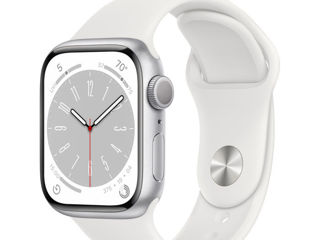 Apple Watch Series 8 Gps, 41Mm Silver Aluminium Case With White Sport Band, Mp6K3