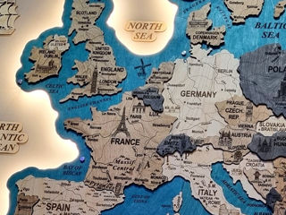 Карта Европы из дерева / Harta Europei din lemn foto 1