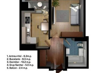 Apartament cu 2 camere,  Periferie,  Piatra Albă,  Ialoveni foto 3