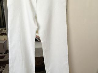 Pantaloni albi din in, foarte calitativi, în stare ideală, merg la  mărimea L-XL, Italia, 250 lei. foto 4